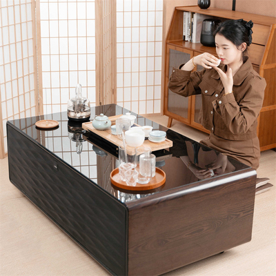 Muebles de sala de estar Mesa de café con caldera de pantalla digital y mini refrigerador