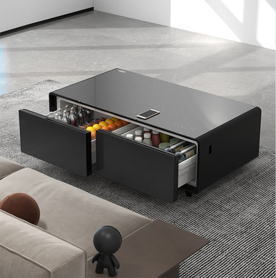 Mesa de café inteligente 2024 El refrigerador más nuevo de 135L con altavoces de música y descongelamiento automático