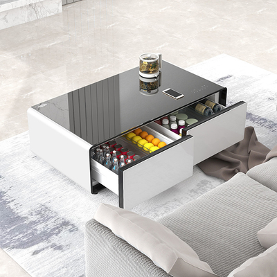 Hotel Multifunccional de carga inalámbrica doble USB Smart Mesa de café con puerta de cajón