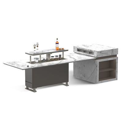Muebles para edificios de oficinas Multifunción de la casa de la mesa de bar con la parte superior de mármol refrigerado