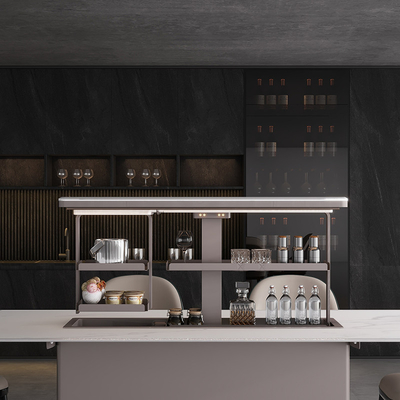 Muebles para edificios de oficinas Multifunción de la casa de la mesa de bar con la parte superior de mármol refrigerado