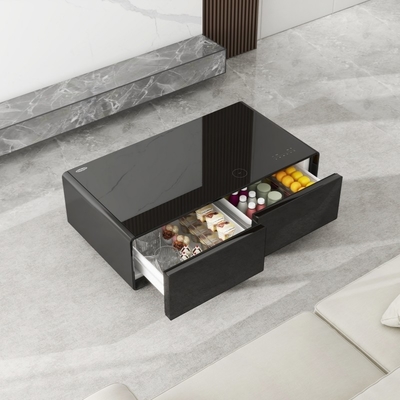 Tabla lateral de vidrio plegable con carga inalámbrica y cajón congelado 1295*705*460mm