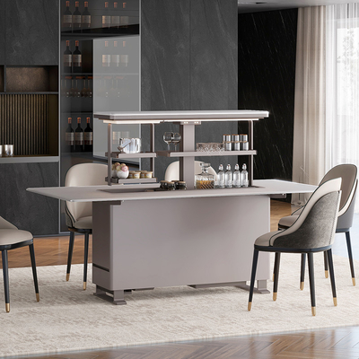 Consola superior de mármol moderno Base de acero inoxidable Mesa de comedor para muebles de comedor