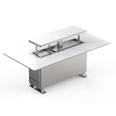 Consola superior de mármol moderno Base de acero inoxidable Mesa de comedor para muebles de comedor