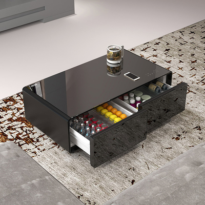 Disfrute de una vida inteligente con una mesa de café, una nevera de doble puerta y un reproductor de música inalámbrico