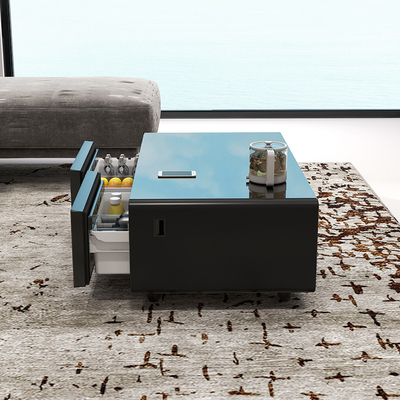 Muebles de estar Mesa de café moderna con 2 gabinetes refrigerados y reproductor de música