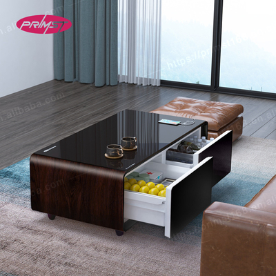 Inicio Muebles General Refrigerador de mesa de café inteligente con refrigerador incorporado