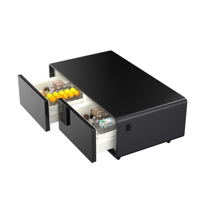 Tabla de café de vidrio templado moderno con cajones de la nevera para el salón Muebles de casa