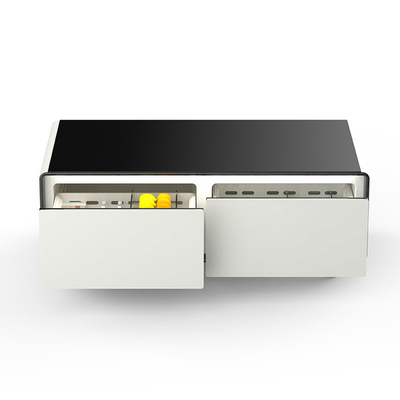 Refrigerador de mesa de música moderna inteligente con cajones de reproductores de música y almacenamiento de muebles