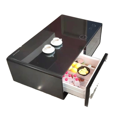 Mesa inteligente TB135 de acero inoxidable con cajón de enfriamiento, carga inalámbrica y luz LED