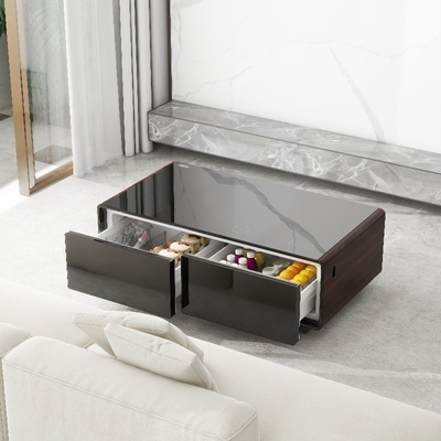 Mini mesa de refrigeración multifuncional con pantalla táctil interactiva y marco de metal