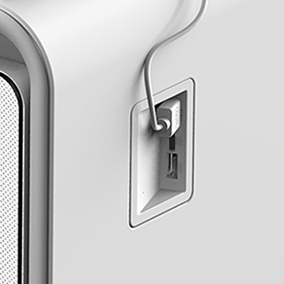 75W Primero hogar moderno Smart Refrigerador Altavoz Mesa con cajón de enfriador Cargador USB Carga inalámbrica