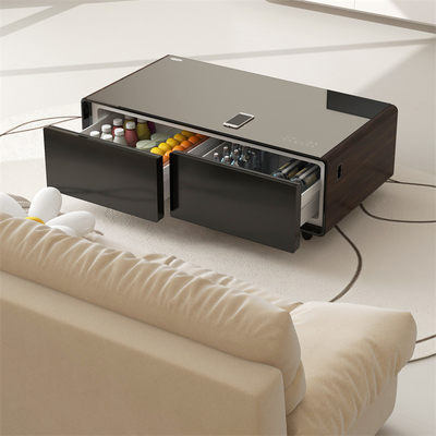 Mesa de café inteligente con cajón refrigerado incorporado y tecnología de compresor de reproductor de música de Primst