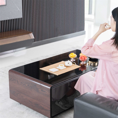 Mesa de café inteligente con cajón refrigerado incorporado y tecnología de compresor de reproductor de música de Primst
