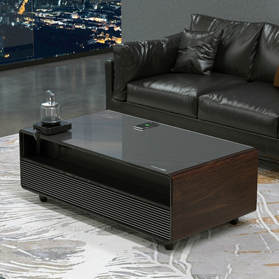 Mesa de café inteligente con cajón refrigerado incorporado y tecnología de compresor de reproductor de música de Primst