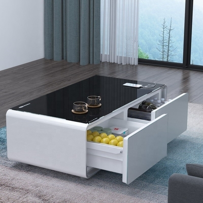 Impresión 3D Muebles inteligentes modernos Refrigerador de mesa de café con reproductor de música y cargador de teléfono