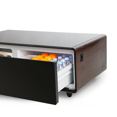 Primer refrigerador comercial pequeño Smart Coffee Table para bebidas y sistema de refrigeración