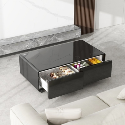 Mesa de café de carga inalámbrica de diseño moderno con luz RGB y reproductor de música