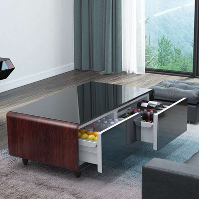 Primer refrigerador comercial pequeño Smart Coffee Table para bebidas y sistema de refrigeración
