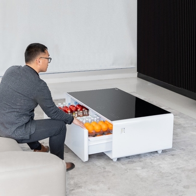 Carga inalámbrica LED Light Music Player Mesa de café para sala de estar inteligente Sofá cama
