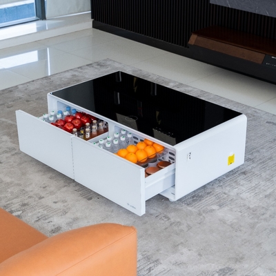 Carga inalámbrica LED Light Music Player Mesa de café para sala de estar inteligente Sofá cama