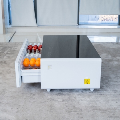Tabla de café inteligente de vidrio templado negro de estilo europeo moderno para muebles de sala de estar