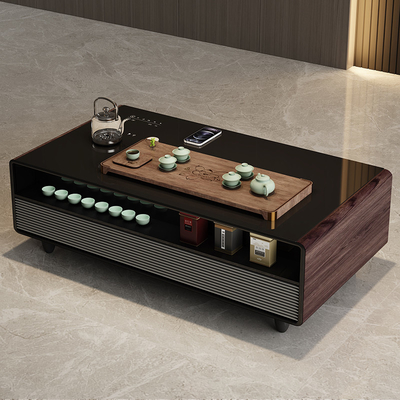 Mesa de té inteligente con control electrónico de temperatura y carga inalámbrica