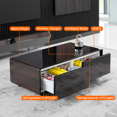 Muebles de sala de estar Mesa de refrigerador multifuncional con tetera y carga inalámbrica