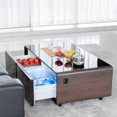 Mesa de café inteligente de estilo moderno con capacidad de refrigerador de 135L y refrigerador de puerta doble