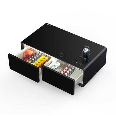 Primst Mesa de café 2 Refrigerador cajones 2 Puertos de carga USB Reproductor de audio incorporado