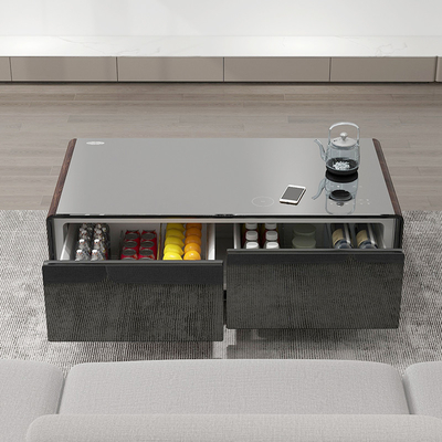 Fin Mesa de café plegable con pantalla táctil y refrigerador Material principal Vidrio de hierro