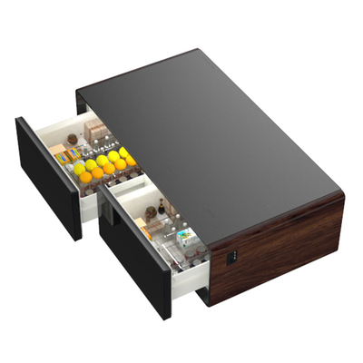 Instalación USB Cargador inalámbrico de metal personalizado Mesa de café con función de almacenamiento