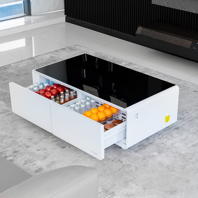 Transforma tu sala de estar con esta mesa de café y cajón de refrigeración multifuncional