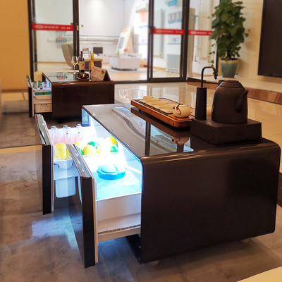 Muebles de vida moderna Voltado 110-240V Mesa de café con cajón de refrigeración y luz LED