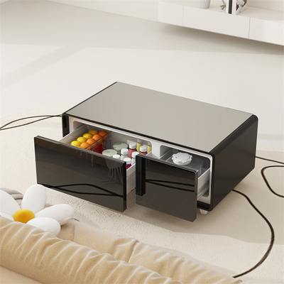 Mesa de café de color blanco de madera con diseño más frío y carga inalámbrica 93L 2 cajones