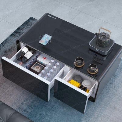 Mesa de café de color blanco de madera con diseño más frío y carga inalámbrica 93L 2 cajones