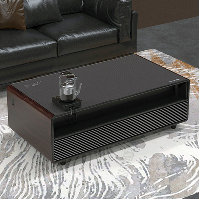 Refrigerador de mesa inteligente específico para mesa de café con reproductor de audio incorporado en el cajón de 135L