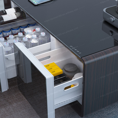 Muebles de salón multifuncionales Refrigerador de doble puerta Mesa con nevera inteligente