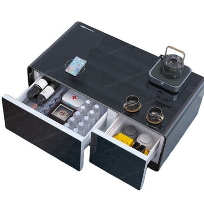 Living Primst Mini mesa de café con refrigerador incorporado y carga inalámbrica