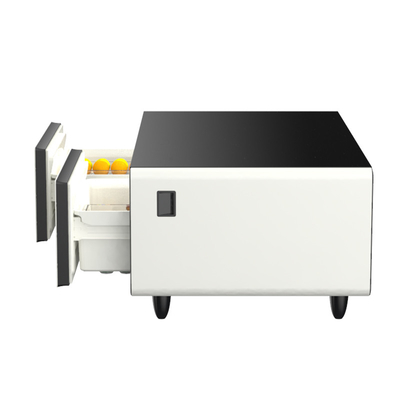 Mesa de café inteligente de lujo vidrio templado pantalla táctil altavoz de música 135L refrigerador
