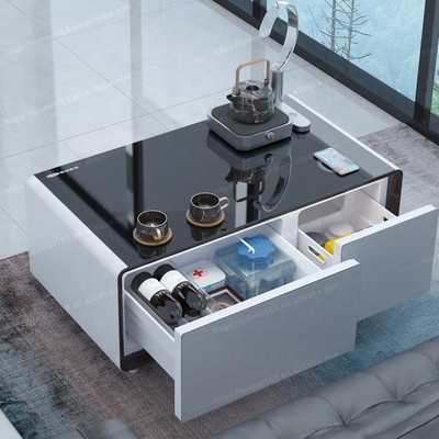 Salón Muebles inteligentes Mesa de café inteligente con refrigerador multifuncional
