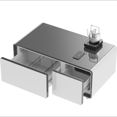 Refrigerador inteligente Compresor de estilo moderno Mini mesa de café con carga inalámbrica