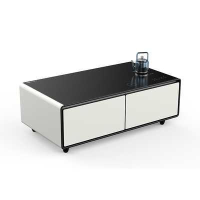 Refrigerador de música de 135L de capacidad Mesa de sala inteligente con refrigerador y carga inalámbrica