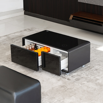 Diseño de muebles inteligentes Refrigerador multifuncional y mesa de café con 2 cajones