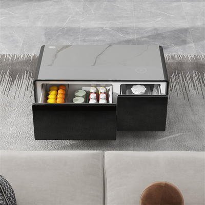 Diseño de muebles inteligentes Refrigerador multifuncional y mesa de café con 2 cajones