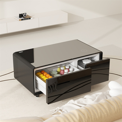 Diseño de muebles inteligentes Refrigerador multifuncional y mesa de café con 2 cajones