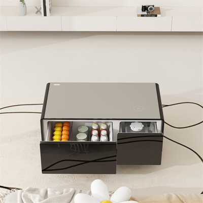 Diseño de muebles inteligentes Refrigerador multifuncional y mesa de café con 2 cajones