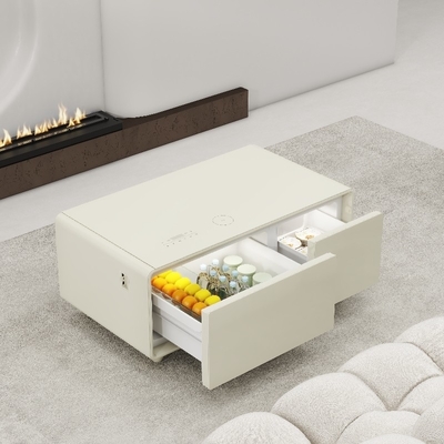 Mesa de café inteligente multifuncional ajustable con carga inalámbrica y reproductor de música