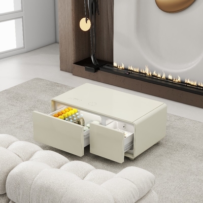 Mesa de café inteligente multifuncional ajustable con carga inalámbrica y reproductor de música