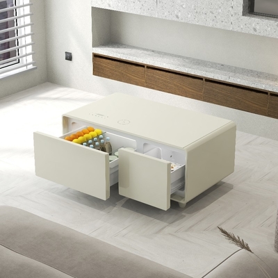 Mesa de café inteligente multifuncional ajustable con carga inalámbrica y reproductor de música